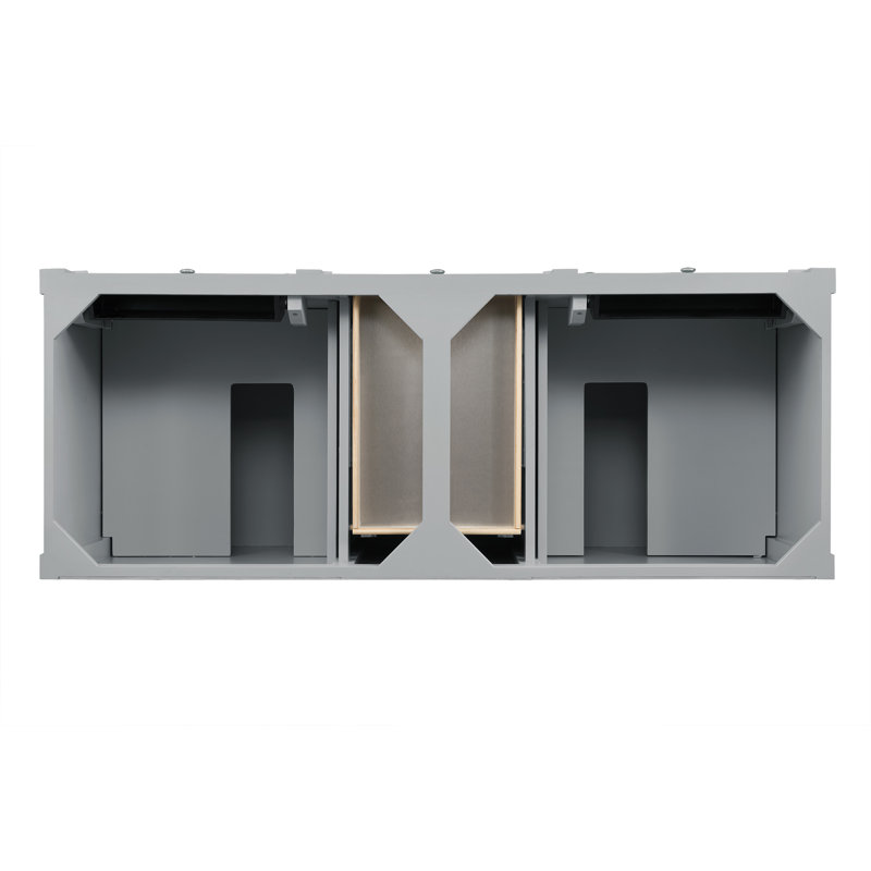 Brittany 60'' W Double Vanity, Victorian Silver, Urban Gray, 8" Widespread