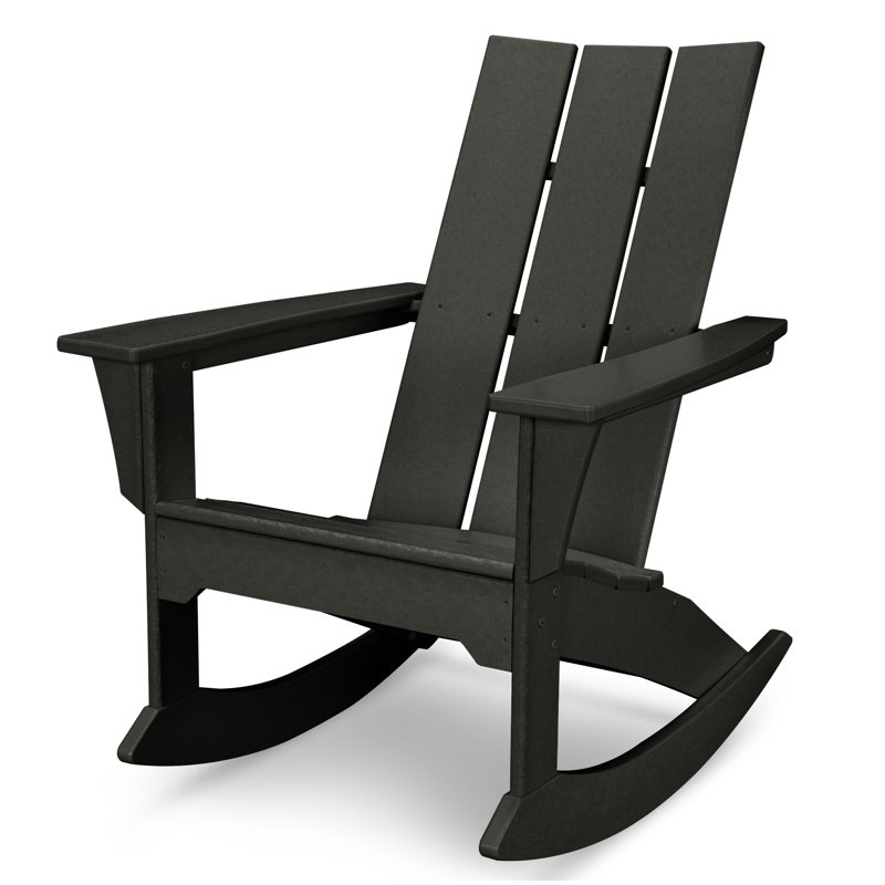 POLYWOOD Modern Adirondack Rocker, Black