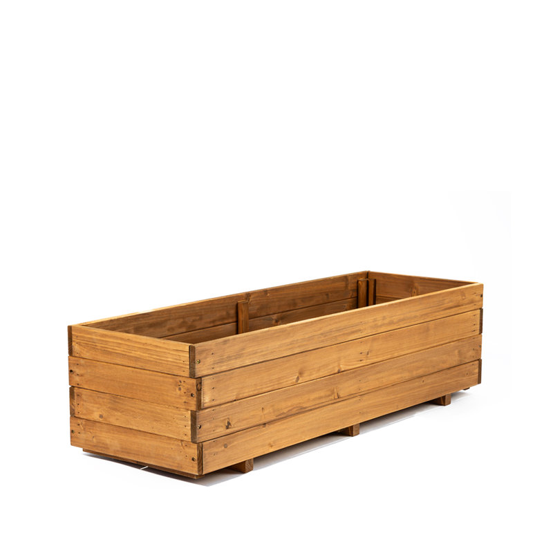 Handmade Wood Planter Box, Brown, 32cm H x 119.9cm W x 39.9cm D