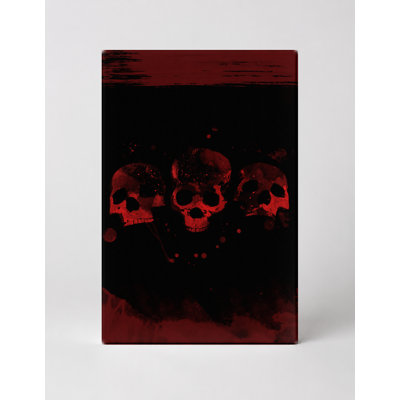 Three Skulls in Red - Portrait, art mural sur toile