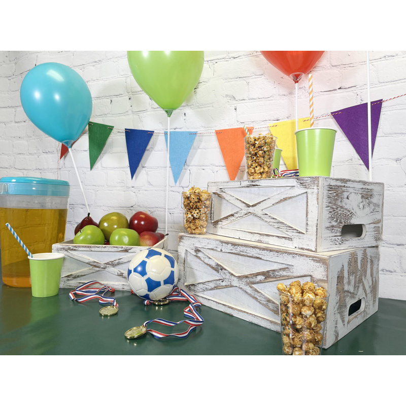 Caisses de rangement en bois Limnia, Blanc