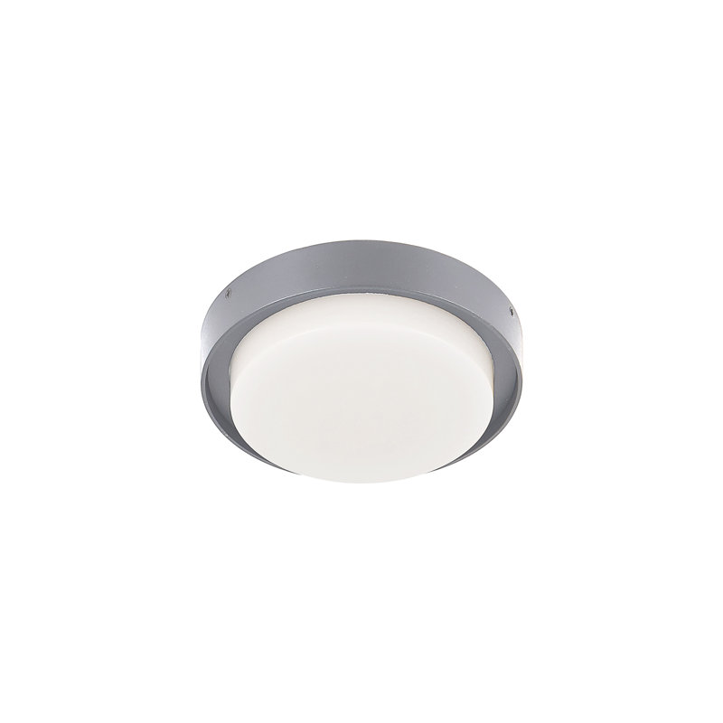 Plafonnier encastré d'extérieur à DEL Bailey, gris, H 1,5 po x l 5,875 po x P 5,875 po