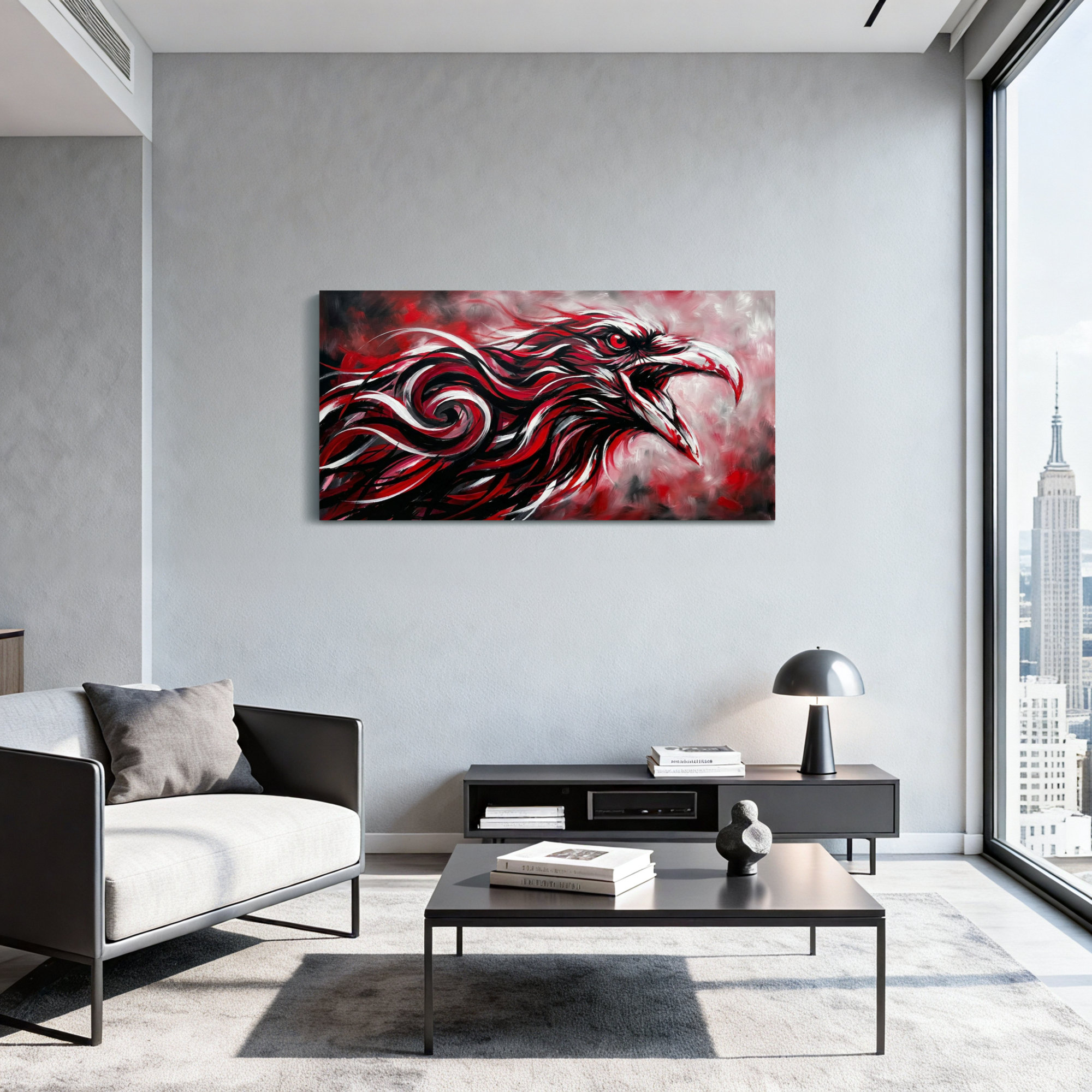 Hawk Abstract Winston Porter Animals Red Black White Hawk Abstract Art Design Pattern ...