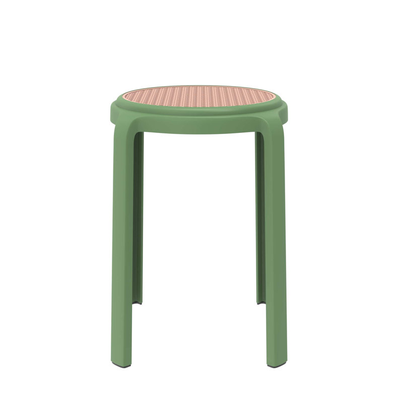 Tabouret rond en plastique empilable Alysoun, Vert
