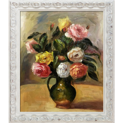 Bouquet de roses par Pierre-Auguste Renoir - Peinture sur toile encadrée