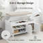 Banc de rangement Marrion de style contemporain avec tablettes et coussins réglables, pieds en bois pour les chambres et les vestibules-992809132