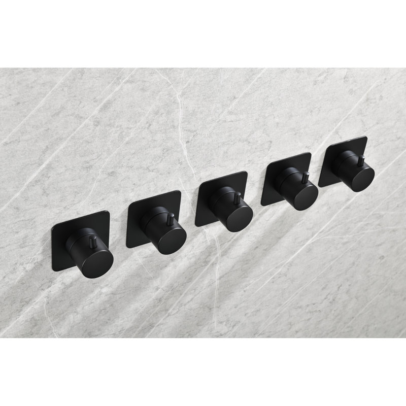 Adjustable Matt Black Shower Valve - 3/4" Cast Metal, Brass Handle, Corrosion Resistance, Rust Proof, Easy To Assemble And Install Volume Control Adjustable, & Effortless Setup
