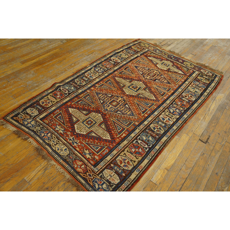 Rustic Tribal Geometric Antique Late 19th Century Caucasian Soumak Flatweave Rug