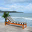 Chaise longue simple inclinable en eucalyptus avec coussins 80,9 po Faunce-2144100989-2138730164