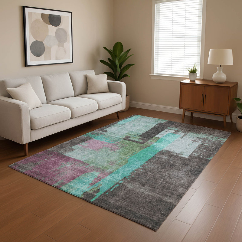 Tapis de qualité supérieure lavable à la machine Larrison AMF1779, Rectangle 5 pi x 7 pi 6 po