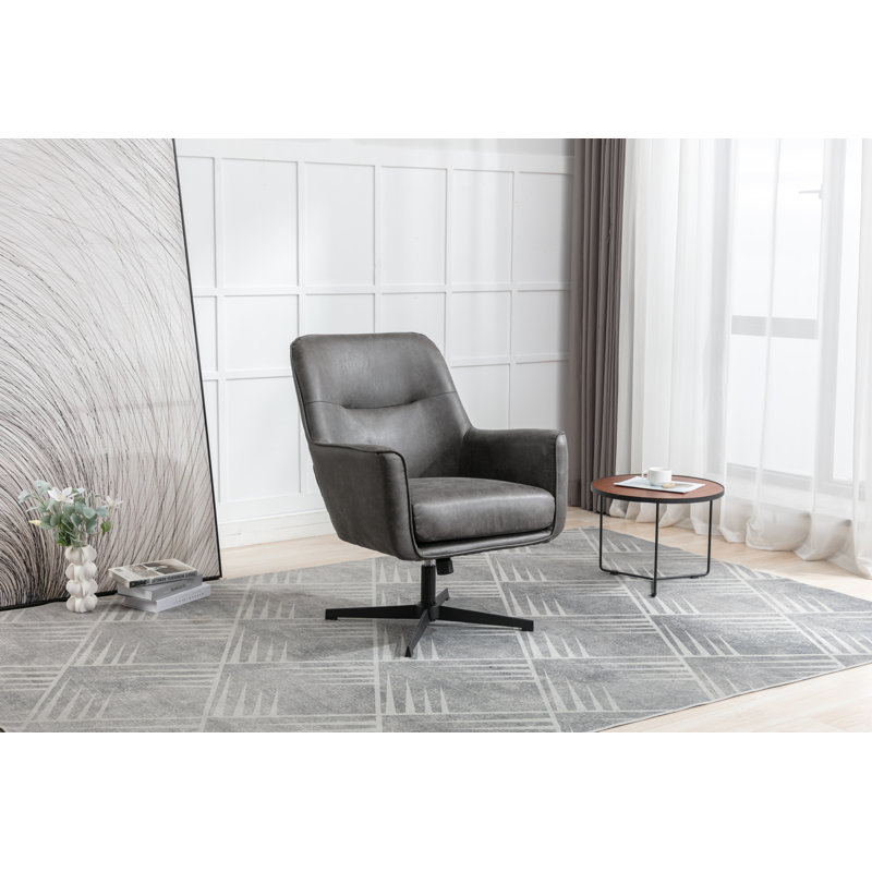 Adalade Upholstered Swivel Accent Chair, Grey