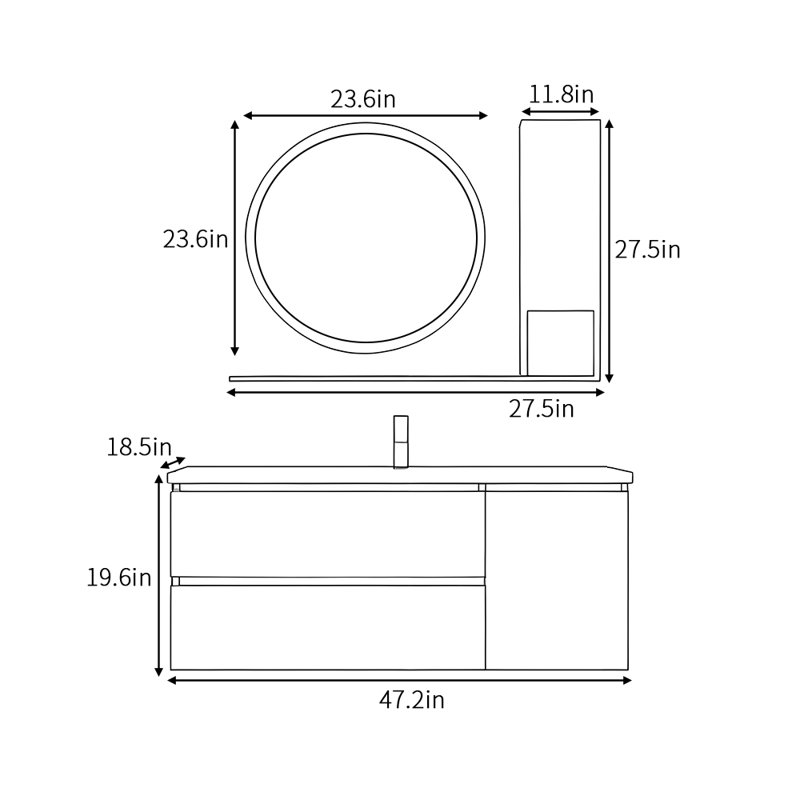 Armoire de salle de bain simple de style nordique