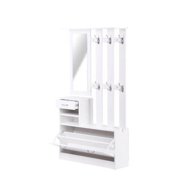 Combination Model Gate Cabinet With Shoe Cabinet+Hang Shelf+ Mirror by Winston Porter