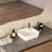 Altair 17'' White Ceramic Square Bathroom Sink with Overflow