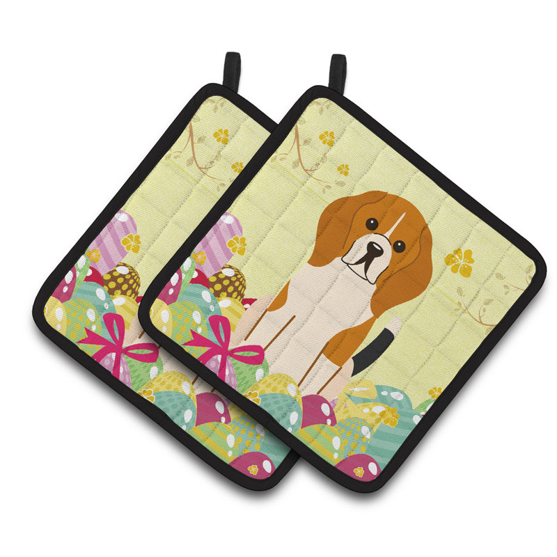 Cuisinier poignée tricolore beagles caroline de l’oeuf de pâques