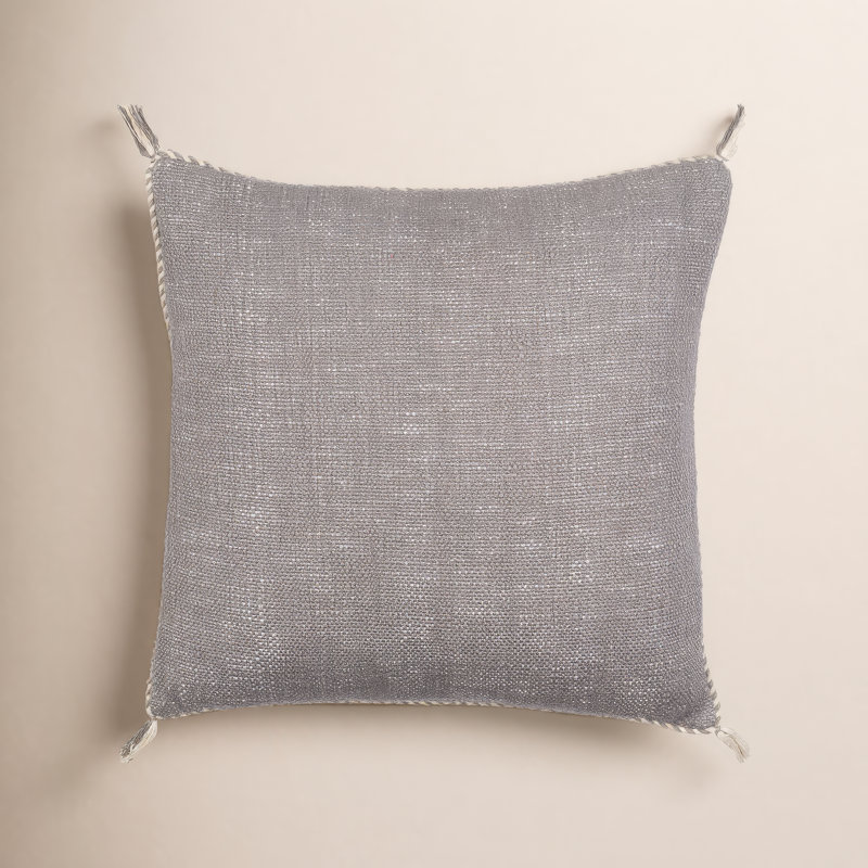 Housse et insert de coussin en coton Tenor, Duvet, Crème / Noir, H 18 po x l 18 po