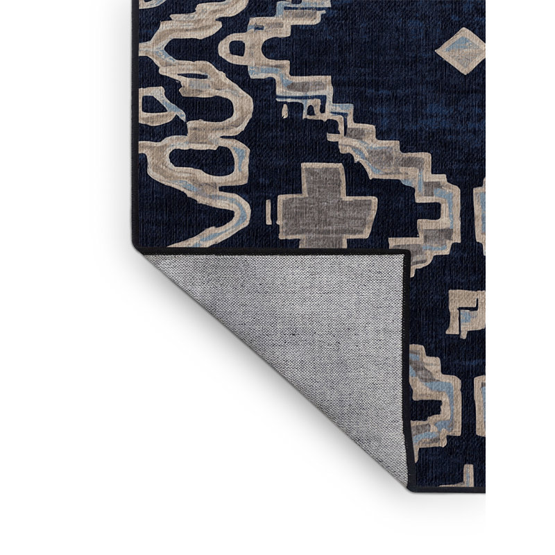 Machine Washable Gray Area Rug, Square 4'