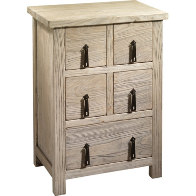 Jixi Solid Wood 53cm W 5 - Drawer Chest of Drawers