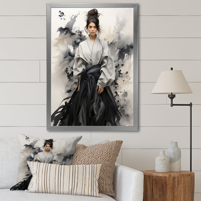 «Irasema Asian Art Fashion Illustration II», reproduction sur toile, H 32 po x l 24 po x P 1 po, Cadre photo argenté