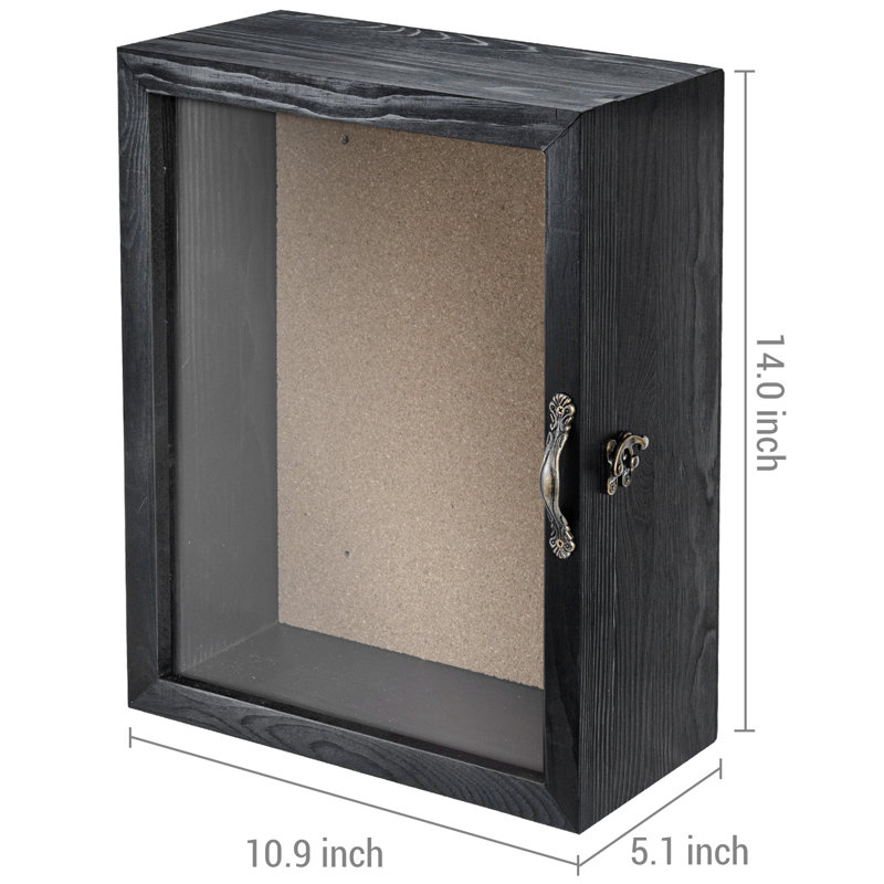 Cenedra Wall Mounted Picture Frames with Cork Board Backing, Black