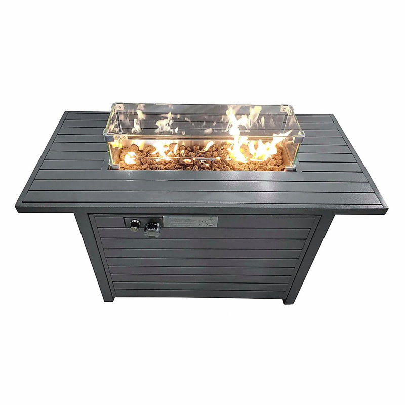 Covered Steel Propane Fire Pit Table