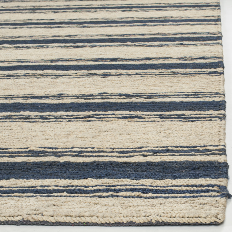 Ralph Lauren Cliff Stripe Jute, Cotton Striped Rug, Rectangle 8' x 10'