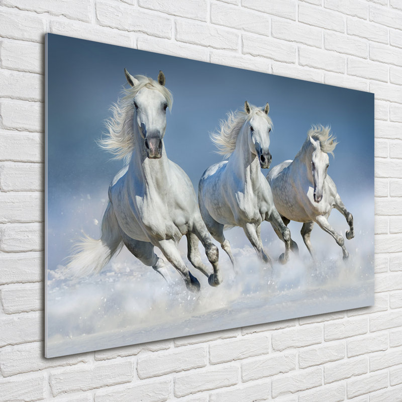 Horses In A Gallop - No Frame Print on Glass