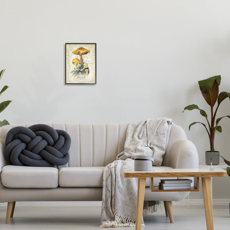 Étude de champignon allemand allemand sur bois par Steve Hunziker, impression, Giclée encadrée noir minuit