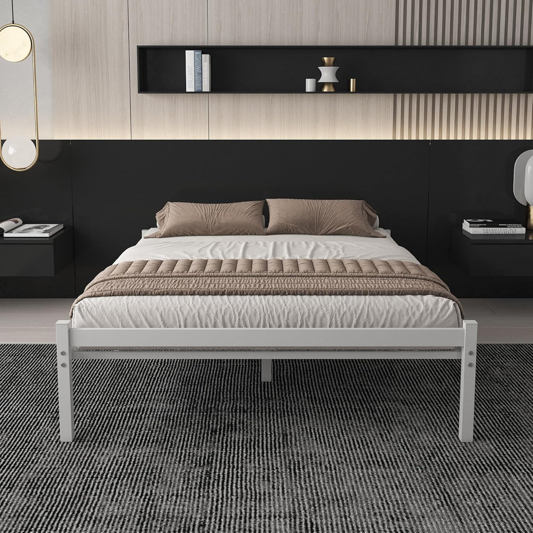 Felix Metal Platform Bed Frame Base Mattress Foundation, Solid Slat Support Premium Steel Mesh Base, Under Bed Storage, Easy Assembly