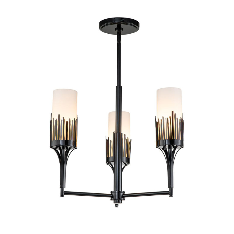 Sawgrass 3 Light Chandelier, Matte Black