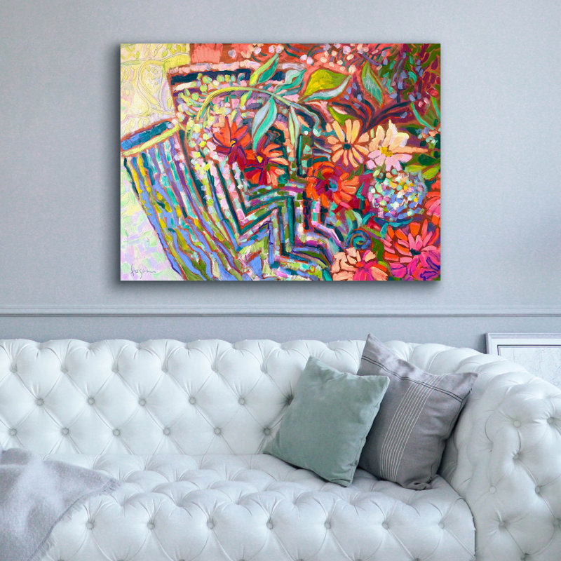  Art mural sur toile, "Méandre sur le chemin du jardin" par Dorothy Fagan, 54 po x 40 po