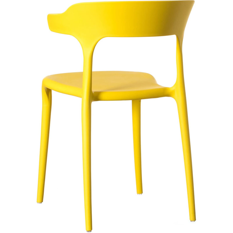 Mid-Century Modern Yellow Polypropylene Outdoor Dining Chair