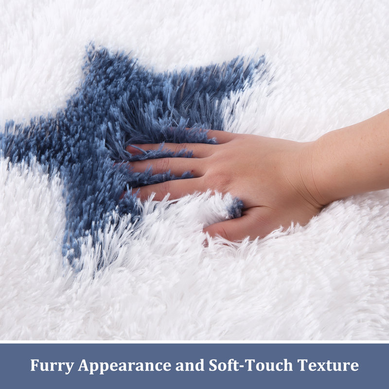 Emmin Fluffy Kids Rug, Rectangle 4' x 6'
