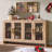 Modern Curved Sideboard, Buffet Storage Cabinet, Media Console  With 4 Glass Doors And Adjustable Shelves-855831160