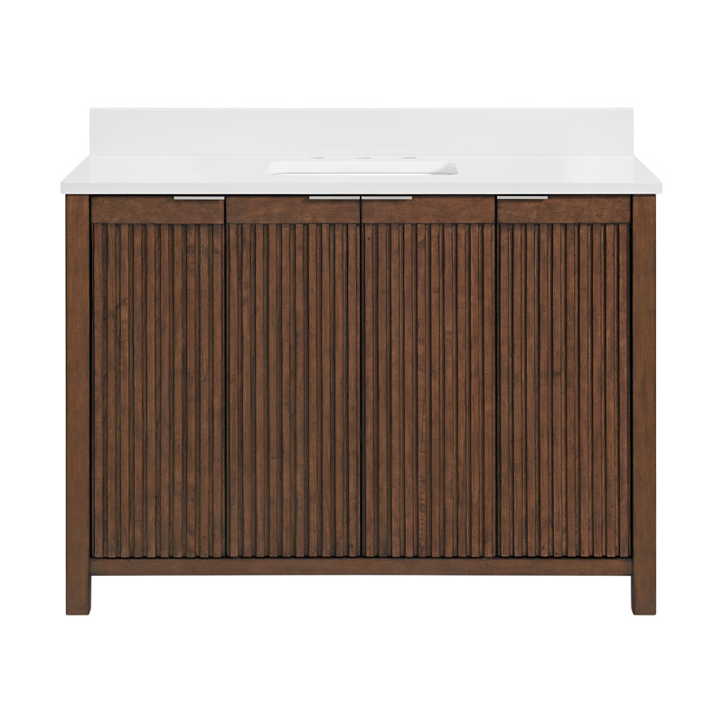 Through Lines 48" Single Bathroom Vanity, 8" Widespread, Brown