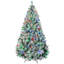  Grand arbre de Noël artificiel pré-éclairé avec 1149 branches floquées par la neige, 550 lumières DEL blanc chaud ou coloré, base en acier-234262799