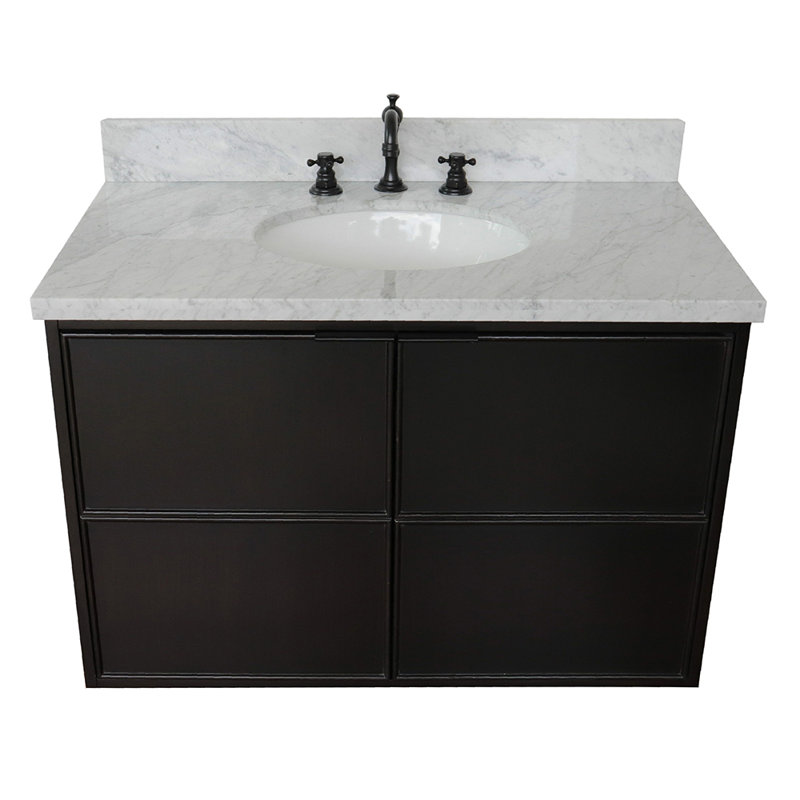 Ensemble de meuble-lavabo mural simple 37 po Elvia