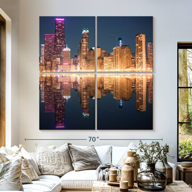 Nicci Chicago Golden Lights, H 57 po x l 57 po