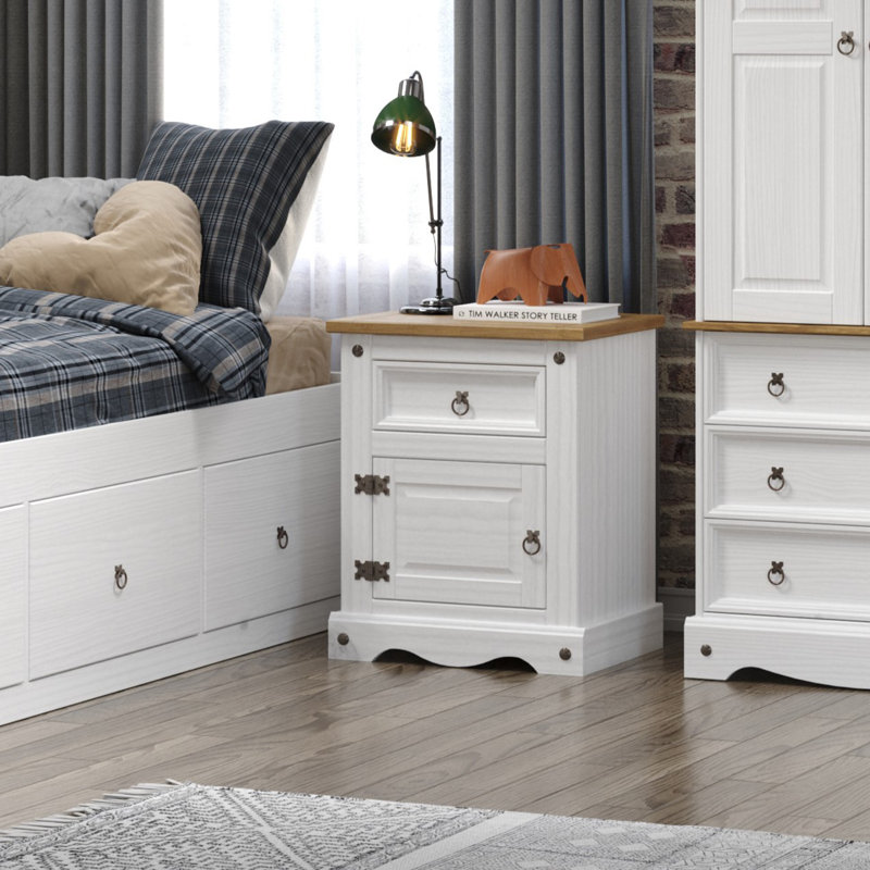Solid Wood 3 Piece White Bedroom Set