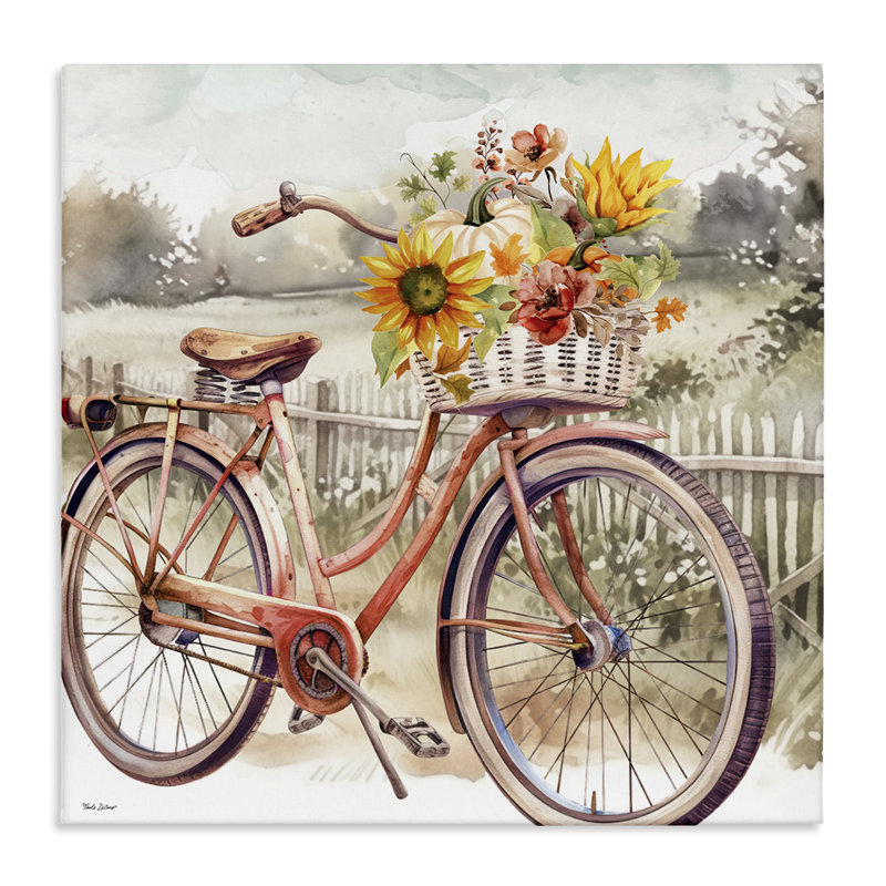 Art floral sur toile d'automne par Nicole DeCamp, H 30 po x l 30 po