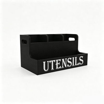 Wood Rectangle Flatware Caddy