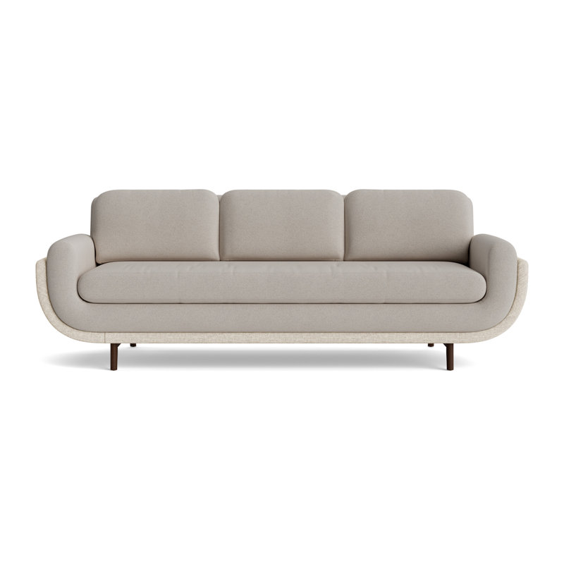 Regatta 90 Sofa, Performance Boucle-Dove Gray/Textured Weave-Toffee, Sienna