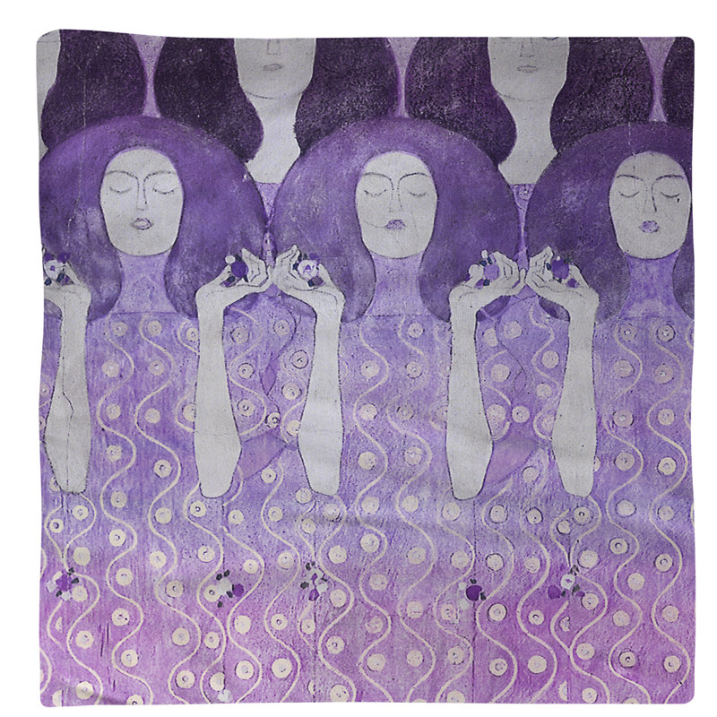 Gustav Klimt Cotton Square Napkin, Purple