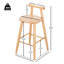 (Set Of 2) Modern Solid Wood Bar Stools With Solid Rubberwood, Counter Height Bar Chairs With Round Seat And Back For Kitchen Island Stools For Dining Room Or Home Bar