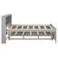 Lit plateforme pleine grandeur gris avec tête de lit, lit gigogne simple et 3 tiroirs - rangement moderne et tête de lit durable-1484066328