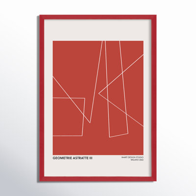 Geometric Abstraction In Red by Romina Gadler