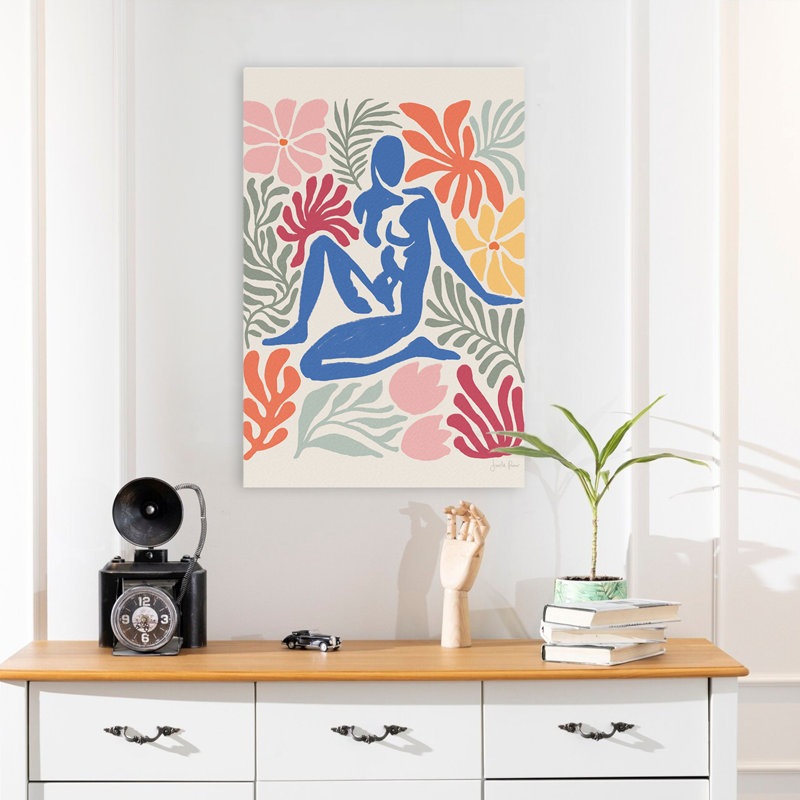 Jardin Mid-Century moderne et bohème abstrait I, H 24 po x l 16 po