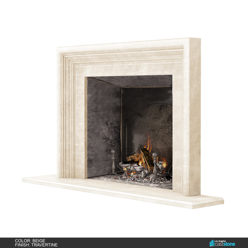 Oslo Fireplace Surround, Travertine Beige