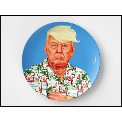 10 Inch Round Decorative Plate with Political Quote, Durable and Safe for Microwave, Oven, and Dishwasher Use