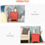 Table de bout industrielle, rouge avec porte de style casier et tablette réglable pour porte de table décorative, design